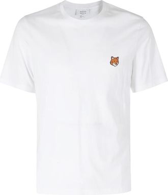 Maison Kitsun&eacute; Fox Head Regular T-shirt - Heren - T-shirts - Wit - XL - Tops