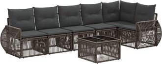 vidaXL Conjunto De Sof&aacute;s De Jard&iacute;n 7 Uds. Gris Y Gris Oscuro Vidaxl