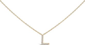 House of Brilliance 10K Gold Diamond Accent A-Z Block Initial Pendant Necklace