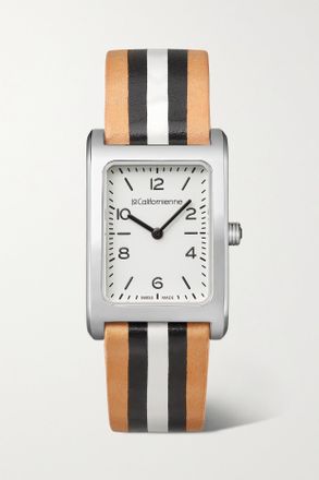 La Californienne Orologio 24 Mm In Acciaio Con Cinturino In Pelle A Righe Daybreak - Argento