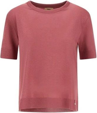 Herno Glam Knit T-Shirt - Heren - Ronde hals truien - Roze - 2XS - Katoen - Truien & Vesten