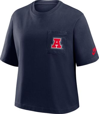 Nike Arizona Legacy Pocket Boxy Nike Womens College T-Shirt in Blue | 11CM41SUAV-SYF