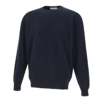 FILIPPO DE LAURENTIIS Round-neck Knitwear, male, Blue, Size: 5XL Wool and Cashmere Sweater