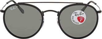 Ray-Ban Round Double Bridge Polarized Green Classic G-15 Unisex Sunglasses RB3647N 002/58 51