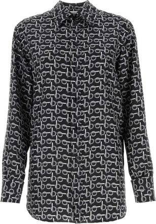Burberry Monogram Print Zijden Overhemd - Dames - Overhemden - Veelkleurig - 2XS - Overhemden