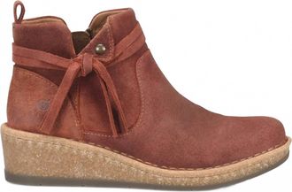 Born Womens Vaughn Distressed Suede Leather Bootie In Rust