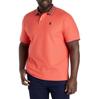 Psycho Bunny Big & Tall Evandale Piqué Polo Shirt in Hot Coral at Nordstrom, Size 2X Big