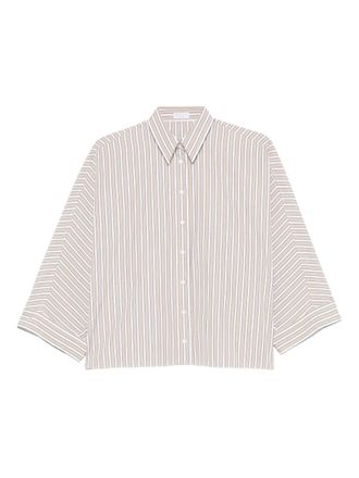 Brunello Cucinelli striped button shirt - Beige
