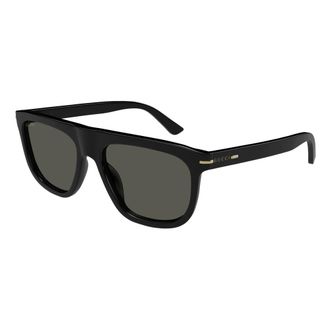 Gucci Ovaal montuur zonnebril - Heren - Zonnebrillen - Zwart - 56 MM - Nylon - Accessoires
