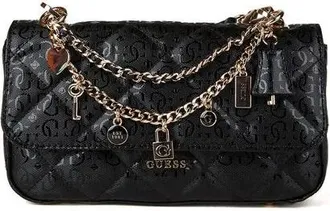 Guess Tassen, Dames, Zwart, ONE Size, Libby Flap Crossbody
