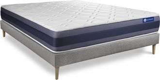 Actisom Somier Gris + Colch&oacute;n Con Espuma Viscoel&aacute;stica 130 X 190