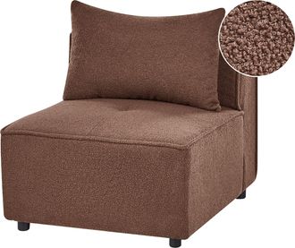 Beliani Sill&oacute;n Modular De Boucl&eacute; M&oacute;dulo De 1 Asiento Sala De Estar Moderno Marr&oacute;n Axebo
