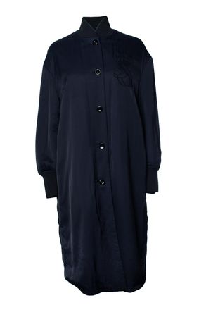Jil Sander blue long bomber sport coat
