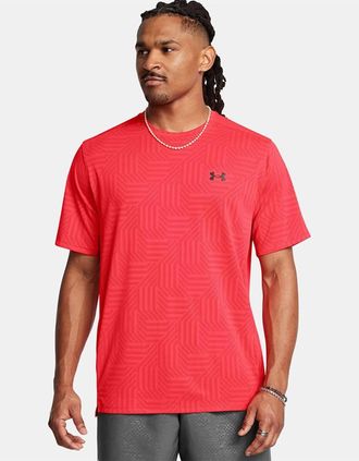 Under Armour Mens Under Armour Tech Vent Geotessa T-Shirt Red - Size: 40