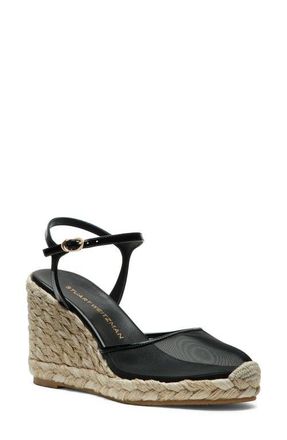 Stuart Weitzman Bareitall Espadrille Wedge in Black at Nordstrom, Size 6.5