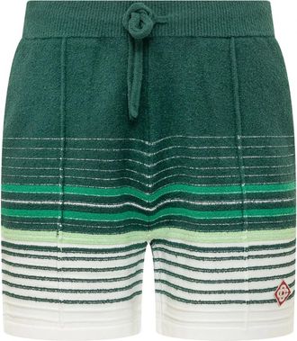 Casablanca Boucle Stripe Shorts - Heren - Korte Broeken - Groen - XL - Katoen - Korte Broeken