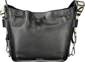 Coccinelle Gretel Ribbon Bag - Dames - Schoudertassen - Zwart - ONE Size - Katoen - Tassen