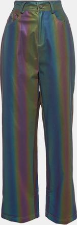 Annakiki For Huawei Multicolor Reflective Pattern Synthetic Straight Leg Pants