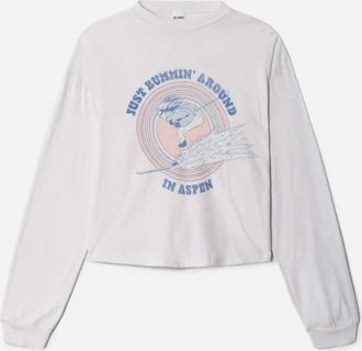 Re/Done Mens Boxy Boyfriend Ski Bum Long Sleeve Shirt In Vintage White