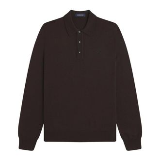 Fred Perry Classic Polo Knitted Shirt LS - Heren - Tops - Bruin - Maat: XL