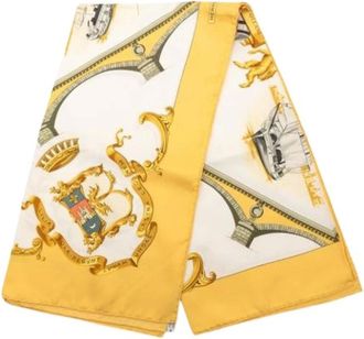 Herm&egrave;s Pre-owned Scarves, female, Multicolor, Size: ONE SIZE Pre-owned Bordeaux Porte Oceane Silk Scarf