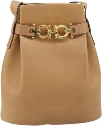 Ferragamo Pre-owned Bucket Bags, female, Beige, Size: ONE SIZE Pre-owned Bucket Bag