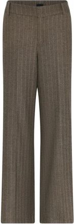 C.Ro Wijde Pijpen Broek - Dames - Wijde Broeken - Bruin - XS - Polyester - Broeken