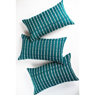 Archive New York Vintage Handwoven Teal Green Ikat Throw Pillow at Nordstrom, Size 12X20