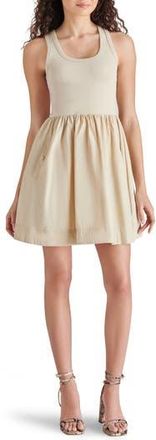 Steve Madden Tottenham Mixed Media Minidress in Sandy Beige at Nordstrom Rack, Size Xx-Large