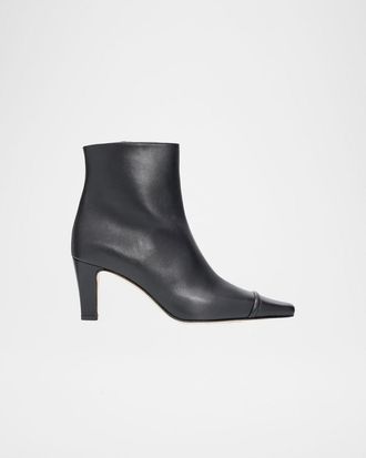 Manolo Blahnik Vivecal Leather Ankle Boots