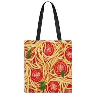 Generic Spaghetti Pasta Noodles T-omato Sauce Womens Tote Casual Shopping Bag Lightweight Shoulder Bags Hobos Handbag for Work Travel Daily 35x40cm