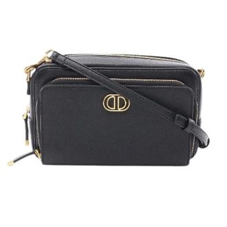 Dior Pre-owned Caro Double Pouch Leren Schoudertas - Dames - Pre-owned - Zwart - Maat: ONE Size Leer
