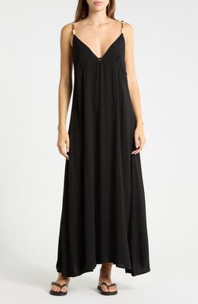 Abound Strappy Beaded Cover-Up Maxi Dress in Black at Nordstrom Rack, Size X-Small