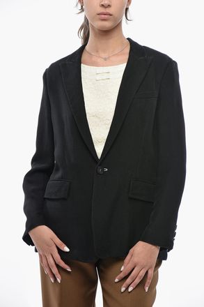 Dior Blazer Monopetto in Lana con Rever a Lancia Dior
