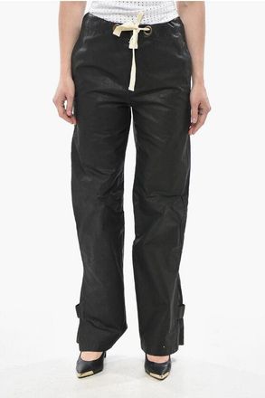 Christophe Lemaire Coated Cotton Pants RAIN with Drawstring Waist size 40