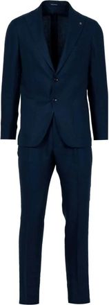 Tagliatore Jurken Blauw - Heren - Business pakken - Blauw - L - Linnen - Kostuums