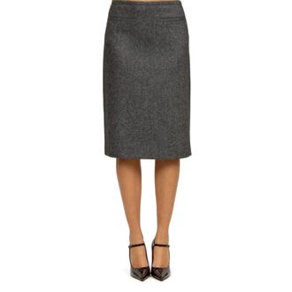 N&deg;21 Rokken, Dames, Zwart, 3Xl, Wol, Wollen midi-rok