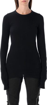 Rick Owens Black Crewneck Long Sleeves T-Shirt