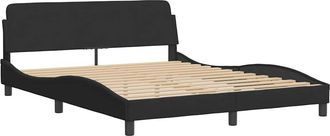 vidaXL Vidaxl - Estructura De Cama Sin Colch&oacute;n Terciopelo Negro 160x200 Cm
