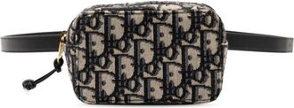 Dior Beige Navy Canvas Leather Fanny Pack Pouch (Pre-Owned)