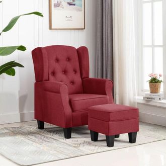 vidaXL Sill&oacute;n Con Reposapi&eacute;s De Tela Rojo Tinto Vidaxl