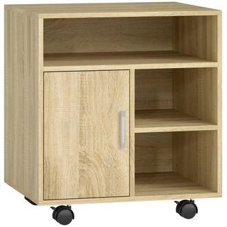 HOMCOM Soporte para impresora 60x50x65.5cm madera natural