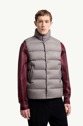 Moncler Mens Gilet Doudoune Tibb Gris Bleu Gray Down Jackets Coat