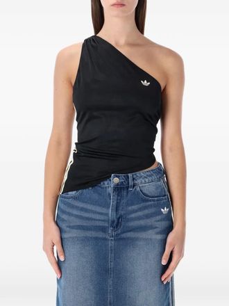adidas asymmetric one-shoulder top - women - Recycled Polyester/Elastane - M - Black