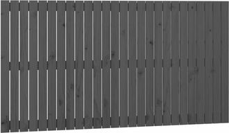 vidaXL Cabecero De Cama De Pared Madera Maciza Pino Gris 166x3x90 Cm Vidaxl