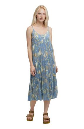 tentree EcoWoven Crepe Hopewell Dress in Lakeside Blue/blur at Nordstrom, Size 16