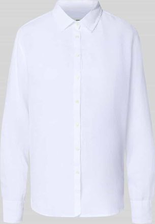 0039 Italy 0039 Italy Hemdbluse aus Leinen mit Kentkragen Modell MIRA in Weiss, Gr&ouml;&szlig;e XXL