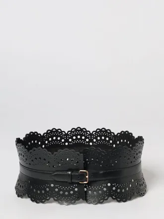 Alaia Cintura bustier in pelle liscia con lavorazione traforata