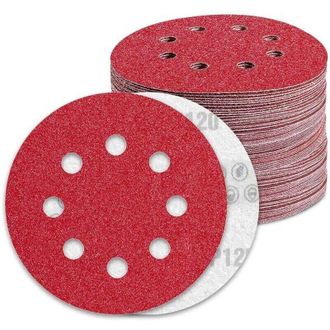 OEM Discos Abrasivos De 125 Mm, Grano 120, Papel De Lija, 100 Piezas, 8 Agujeros, Discos De Lijado Para Lijadoras Orbitales Aleatorias -crezuo