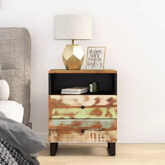 vidaXL Vidaxl - Mesita De Noche Madera Reciclada Y Contrachapada 50x33x62 Cm